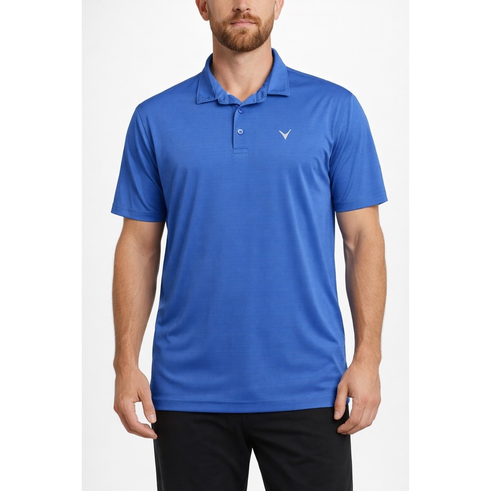 Callaway‎ Opti-Dri Mens Blue Gingham Micro Check Golf Polo Shirt Large C057